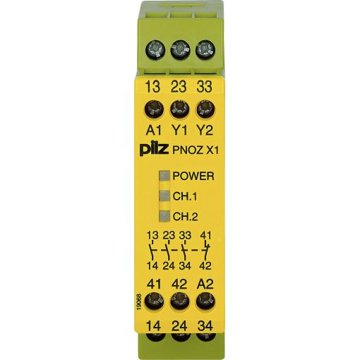 PILZ PNOZ X1 24VAC/DC 3n/o 1n/c bezpečnostní relé, 3 spínací kontakty, 1 rozpínací kontakt, (š x v x h) 22.5 x 87 x 121 mm, 774300, 1 ks