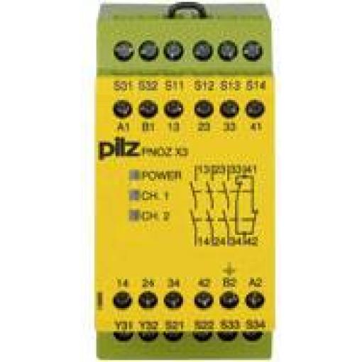 PILZ PNOZ X3 24VAC 24VDC 3n/o 1n/c 1so bezpečnostní relé, 24 V/DC, 3 spínací kontakty, 1 rozpínací kontakt, (š x v x h) 45 x 87 x 121 mm, 774310, 1 ks