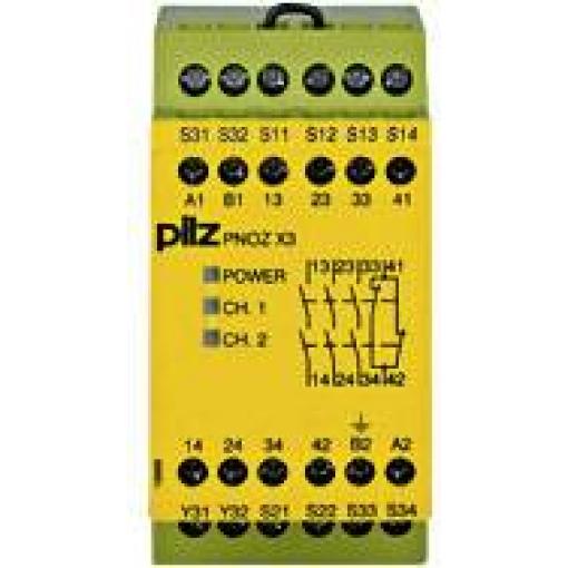 PILZ PNOZ X3 230VAC 24VDC 3n/o 1n/c 1so bezpečnostní relé, 230 V/AC, 3 spínací kontakty, 1 rozpínací kontakt, (š x v x h) 45 x 87 x 121 mm, 774318, 1 ks