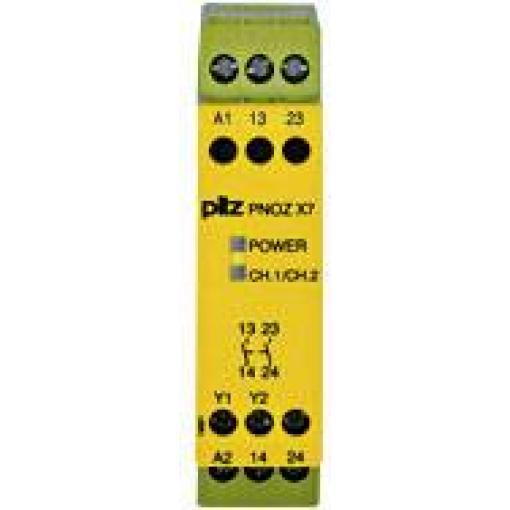 PILZ PNOZ X7 24VACDC 2n/o bezpečnostní relé, 2 spínací kontakty, (š x v x h) 22.5 x 87 x 121 mm, 774059, 1 ks