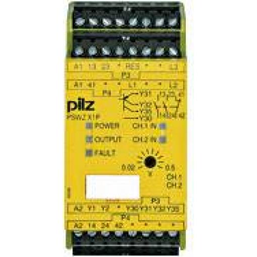 PILZ PSWZ X1P 0,5V /24-240VACDC 2n/o 1n/c 2so bezpečnostní relé, 2 spínací kontakty, 1 rozpínací kontakt, (š x v x h) 45 x 94 x 121 mm, 777949, 1 ks