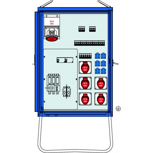 AS Schwabe V-E 1 55 kVA elektrický rozvaděč na stavbu 61841 400 V 80 A