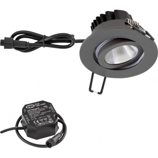 EVN PC650N61602 PC650N61602 LED vestavné svítidlo, LED, pevně vestavěné LED, 6 W, antracitová