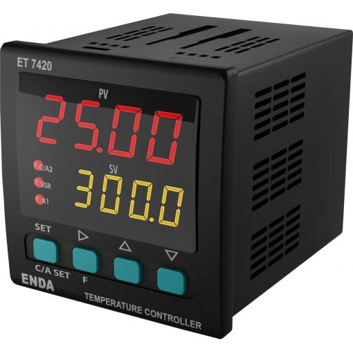 Enda ET7420-230 PID termostat Pt100, J , K, T , S , R relé 2 A, SSR (d x š x v) 101 x 72 x 72 mm