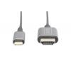 Digitus USB 3.0, USB 3.0 kabelový adaptér [1x USB 3.1 zástrčka C , USB-C® zástrčka - 1x HDMI zástrčka] DA-70821 1.80 m hliníková zástrčka, flexibilní