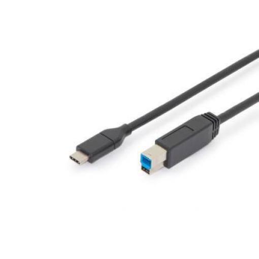 Digitus USB kabel USB 3.2 Gen1 USB-C ® zástrčka, USB-B zástrčka 1.80 m černá dvoužilový stíněný AK-300149-018-S