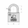 Basi 6120-2000 visací zámek visací zámek s profilovou vložkou, mosaz