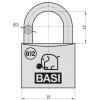 Basi 6120-1501-1505 visací zámek visací zámek s profilovou vložkou, 30 mm, mosaz