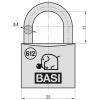 Basi 6120-2501-2505 visací zámek mosaz