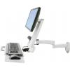 Ergotron držák na zeď pro monitor Combo Arm 200 Series 1 Displej: (s) 25,4 cm (10) - 61 cm (24) bílá odkládací místo na klávesnici, naklápěcí, nakláněcí,