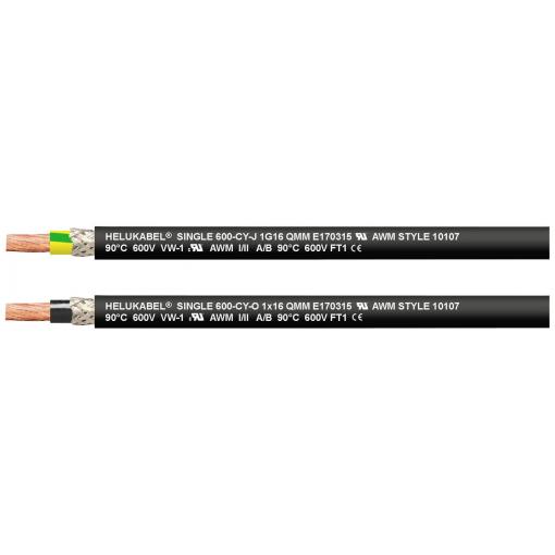 HELU 10919-100 Kabel, SINGLE 600-CY-O, 1 x 35 mm², černá, 100 m