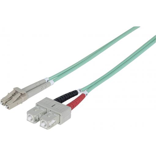 Intellinet 750165 optické vlákno optické vlákno kabel 3.00 m tyrkysová [1x zástrčka LC - 1x zástrčka SC] 50/125 µ Multimode OM3