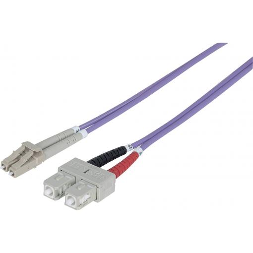 Intellinet 751049 optické vlákno optické vlákno kabel 1.00 m fialová, fialová [1x zástrčka LC - 1x zástrčka SC] 50/125 µ Multimode OM4