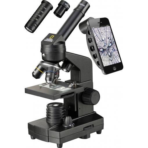 National Geographic 40x-1280x Mikroskop inkl. Smartphone Halterung mikroskop s procházejícím světlem monokulární 1280 x dopadající světlo, procházející světlo