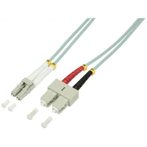 LogiLink FP3LS05 optické vlákno optické vlákno kabel 5.00 m tyrkysová [1x zástrčka LC - 1x zástrčka SC] 50/125 µ Multimode OM3