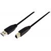 LogiLink USB kabel USB 3.2 Gen1 USB-A zástrčka, USB-B zástrčka 1.00 m černá pozlacené kontakty CU0023