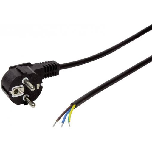 LogiLink napájecí kabel [1x úhlová zástrčka s ochranným kontaktem - 1x kabel s otevřenými konci] 1.50 m černá