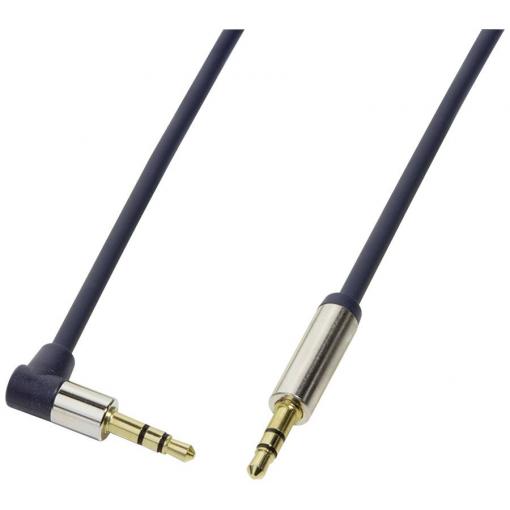 LogiLink CA11100 jack audio kabel [1x - 1x ] 1.00 m tmavě modrá (matná) 90° zatočeno nahoru