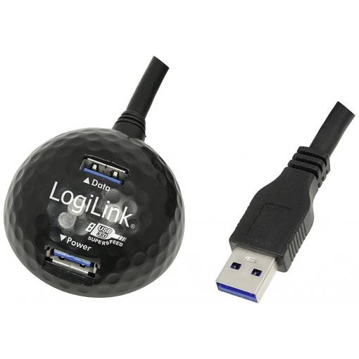 LogiLink USB kabel USB 3.2 Gen1 USB-A zástrčka, USB-A zásuvka 1.50 m černá CU0035