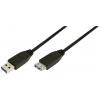LogiLink USB kabel USB 3.2 Gen1 USB-A zástrčka, USB-A zásuvka 3.00 m černá CU0043