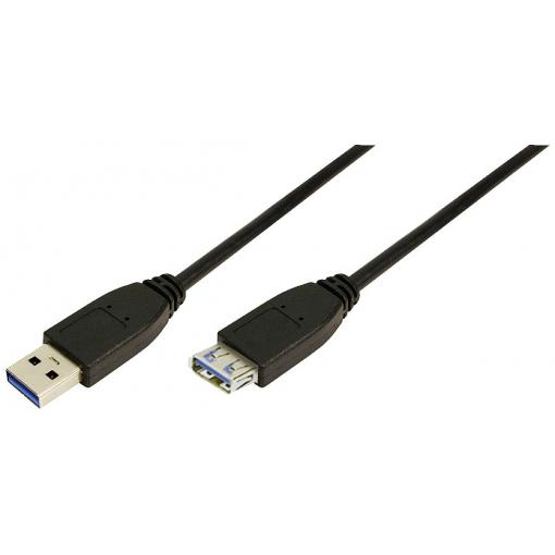 LogiLink USB kabel USB 3.2 Gen1 USB-A zástrčka, USB-A zásuvka 1.00 m černá CU0041