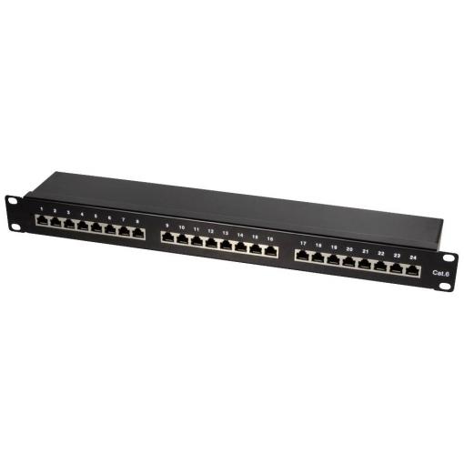 LogiLink NP0055 24 portů patch panel 483 mm (19) CAT 6 1 U vícebarevná