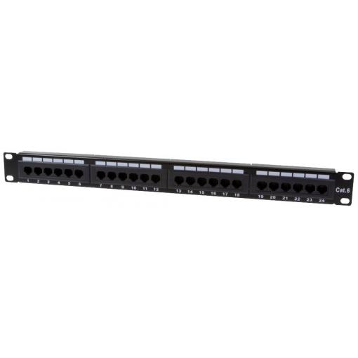 LogiLink NP0004 24 portů patch panel 483 mm (19) CAT 6 1 U vícebarevná