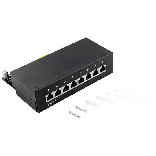 LogiLink NP0018B 8 portů patch panel CAT 6A 1 U vícebarevná