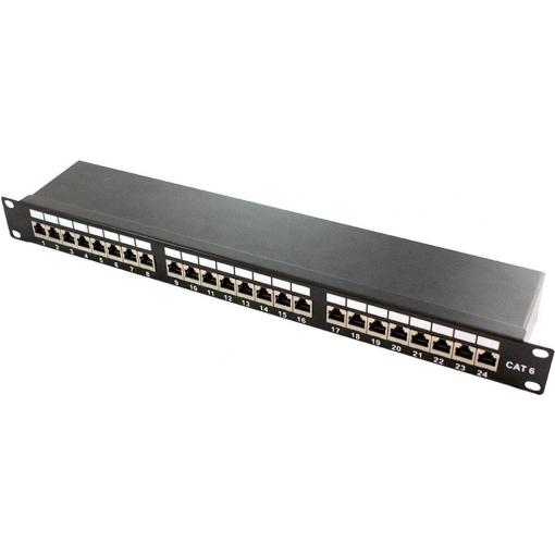 LogiLink NP0061 24 portů patch panel 483 mm (19) CAT 6A 1 U černá