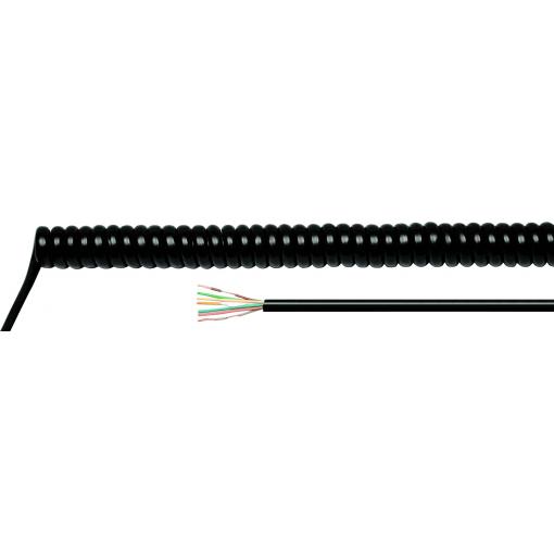 HELU 86335 spirálový kabel H05BQ-F 500 mm / 2000 mm 4 G 0.75 mm² černá 1 ks