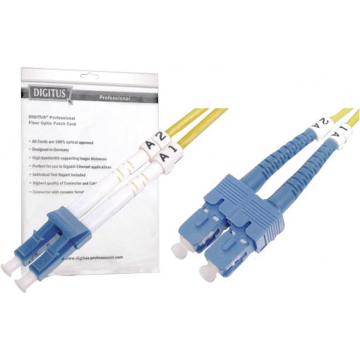 Digitus DK-2932-02 optické vlákno optické vlákno kabel 2.00 m žlutá [1x zástrčka LC - 1x zástrčka SC] 9/125 µ Singlemode OS2