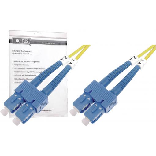 Digitus DK-2922-02 optické vlákno optické vlákno kabel 2.00 m žlutá [1x zástrčka SC - 1x zástrčka SC] 9/125 µ Singlemode OS2