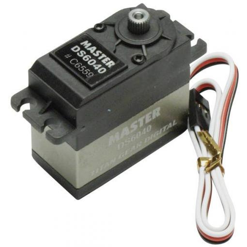 Master Modellbau standardní servo DS6040 TG digitální servo Materiál převodovky: titan Zásuvný systém: uni (Graupner/JR/Futaba)