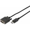 Digitus DisplayPort / DVI kabelový adaptér Konektor DisplayPort, DVI-D 24+1pol. Zástrčka 2.00 m černá DB-340301-020-S kulatý, dvoužilový stíněný,