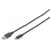 Digitus USB kabel USB 3.2 Gen1 USB-C ® zástrčka, USB-A zástrčka 1.00 m černá kulatý, dvoužilový stíněný DB-300136-010-S