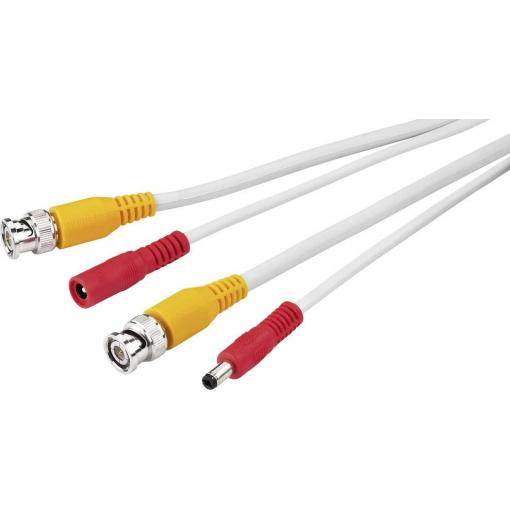 Monacor VSC-100/WS CCTV, napájecí, video prodlužovací kabel 10.00 m bílá