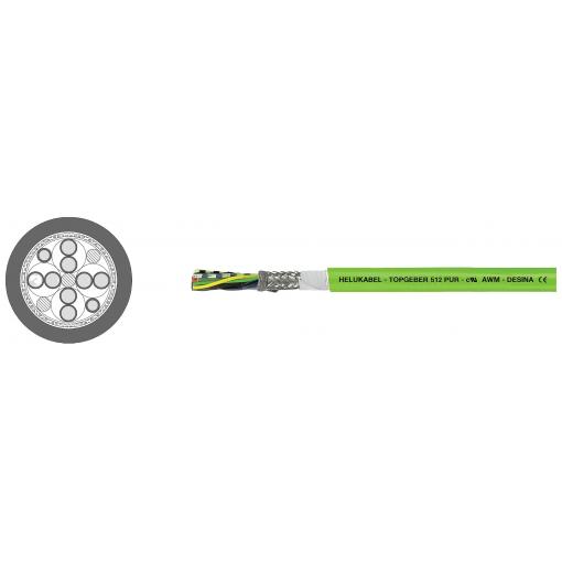 HELU TOPGEBER 512 707418 vedení čidel 6 x 0.25 mm² + 3 x 0.25 mm², 50 m, zelená
