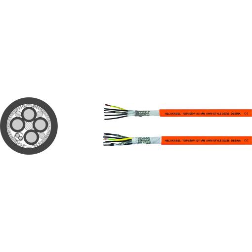 HELU TOPSERV® 112 707284 servo kabel 4 G 10 mm² + 2 x 1.50 mm², 100 m, oranžová