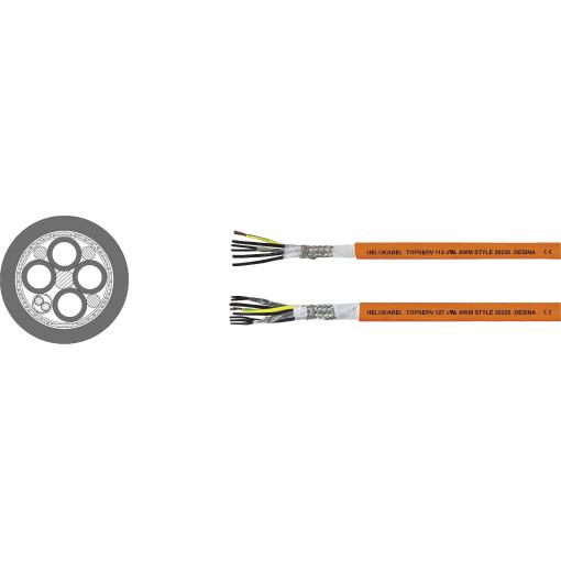 HELU TOPSERV® 112 707287 servo kabel 4 G 35 mm² + 2 x 1.50 mm², 50 m, oranžová