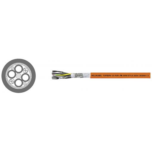 HELU TOPSERV® 121 700564 servo kabel 4 G 10 mm² + 2 x 1 mm², 50 m, oranžová