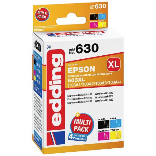 Edding Ink náhradní Epson 603XL, T03A6, T03A1, T03A2, T03A3, T03A4 kompatibilní kombinované balení barva EDD-630 18-630