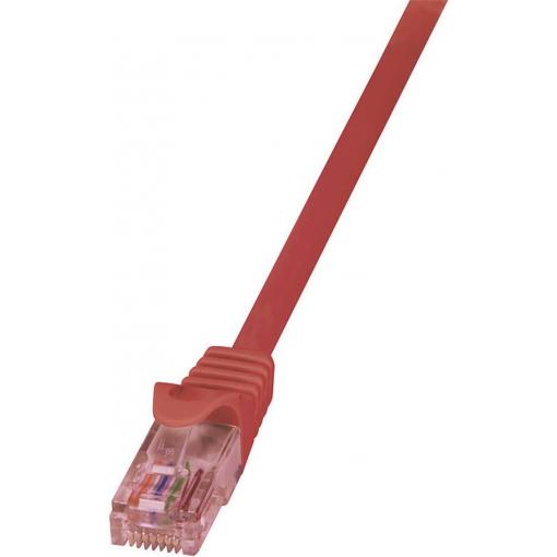 LogiLink CQ2054U RJ45 síťové kabely, propojovací kabely CAT 6 U/UTP 2.00 m červená samozhášecí, s ochranou 1 ks