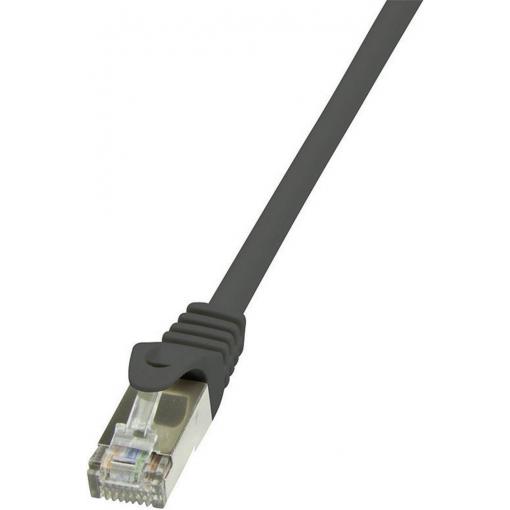 LogiLink CP1013S RJ45 síťové kabely, propojovací kabely CAT 5e F/UTP 0.25 m černá s ochranou 1 ks