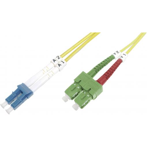 Digitus DK-292SCA3LC-03 optické vlákno optické vlákno kabel 3.00 m žlutá [1x zástrčka SC/APC 8° - 1x zástrčka LC] 9/125 µ Singlemode OS2