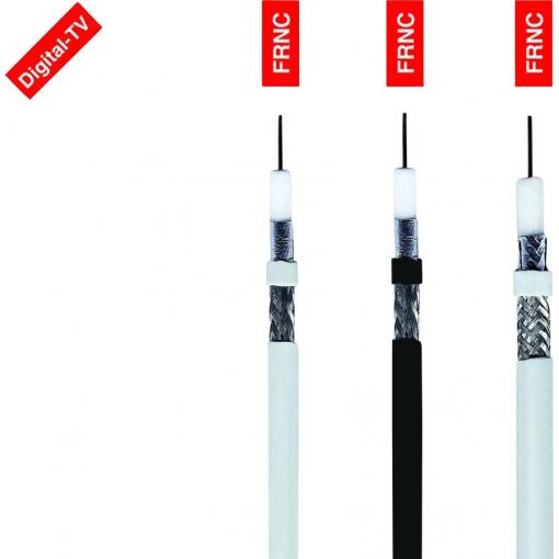 HELU 40019 koaxiální kabel, vnější Ø: 6.80 mm, 75 Ω, černá, 100 m