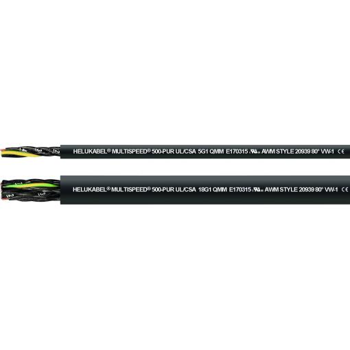 Helukabel 24389 kabel pro energetické řetězy M-SPEED 500-C-PUR UL 5 G 1.00 mm² černá 100 m