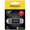 Intenso Twist Line USB flash disk 64 GB antracitová 3539490 USB-A, USB-C®, USB 3.1