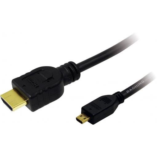 LogiLink HDMI kabel Zástrčka HDMI-A, Zástrčka HDMI Micro-D 2.00 m černá CH0032 4K UHD HDMI kabel
