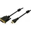 LogiLink HDMI / DVI kabelový adaptér Zástrčka HDMI-A, DVI-D 18 + 1 pól Zástrčka 5.00 m černá CH0015 HDMI kabel