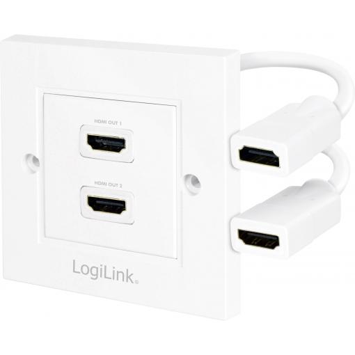 LogiLink AH0015 HDMI adaptér [1x HDMI zásuvka - 2x HDMI zásuvka] bílá 0 m